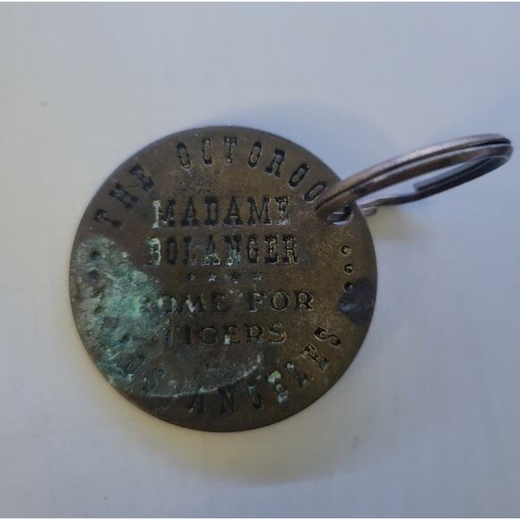 brothel coin brass keychain madam bolinger's octaroon token saloon Los Angeles - Picture 1 of 2